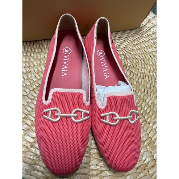 VIVAIA Round-Toe Patterned Loafers. Size EU/41 US/9.5 color RED NEW - Picture 9 of 15
